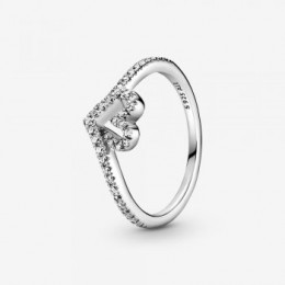 Pandora Jewelry Sparkling Wishbone Heart Ring Sterling silver 199302C01