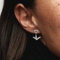 Pandora Jewelry Sparkling Wishbone Heart Stud Earrings 299280C01