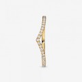 Pandora Jewelry Sparkling Wishbone Ring Gold plated 168758C01