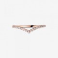 Pandora Jewelry Sparkling Wishbone Ring Rose gold plated 186316CZ