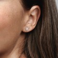 Pandora Jewelry Teardrop Halo Stud Earrings Rose gold plated 286252CZ