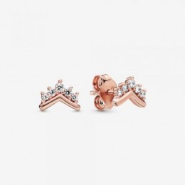 Pandora Jewelry Tiara Wishbone Stud Earrings Rose gold plated 288274CZ