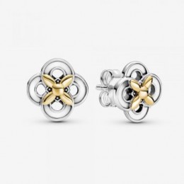 Pandora Jewelry Two-tone Flower Stud Earrings 299349C00