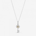 Pandora Jewelry Two-tone Key & Flower Necklace 399339C01