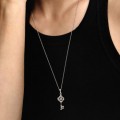 Pandora Jewelry Two-tone Key & Flower Necklace 399339C01
