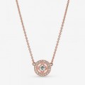 Pandora Jewelry Vintage Circle Collier Necklace Rose gold plated 380523CZ